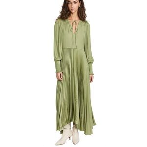 NWT Rebecca Taylor Avocado Sateen Dress